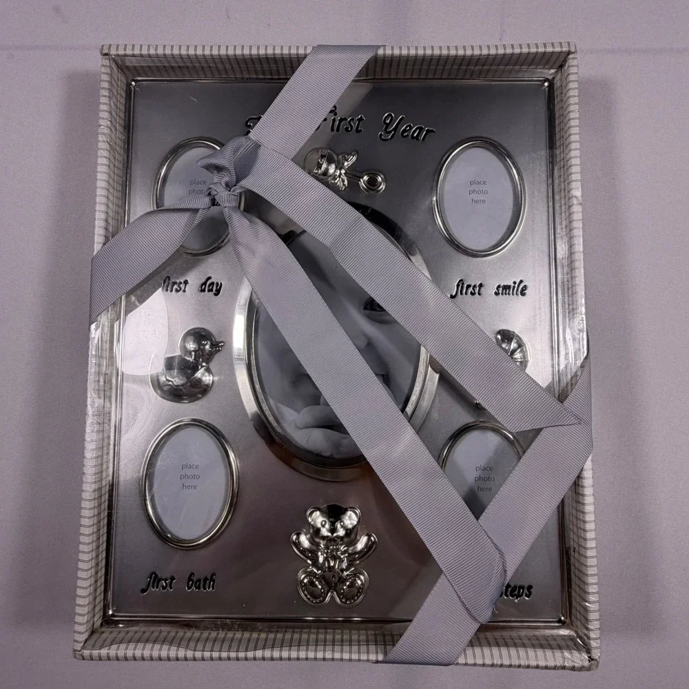 First Impressions Baby First Year Silver Multi Photo Frame Keepsake